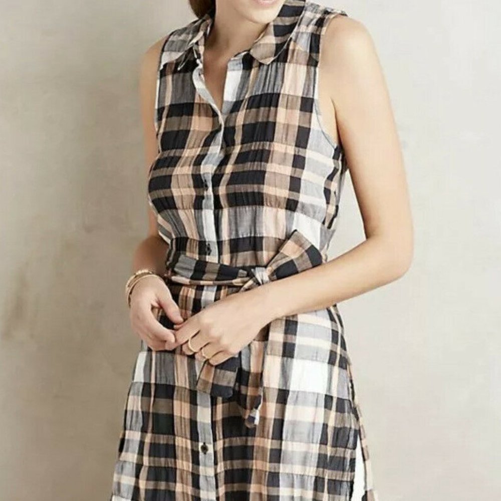 Anthropology Holding Horses Cotton Tunic Shirt Dress Size 6